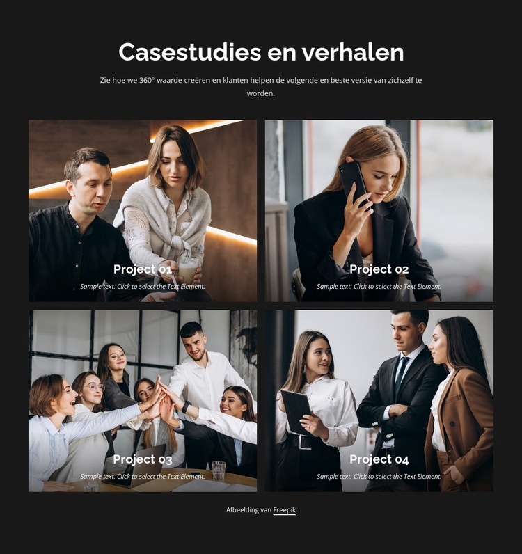 Casestudies en verhalen Website ontwerp