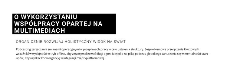 Ciemny nagłówek i tekst Kreator witryn internetowych HTML