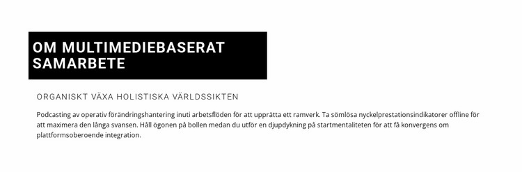 Mörk rubrik och text CSS -mall