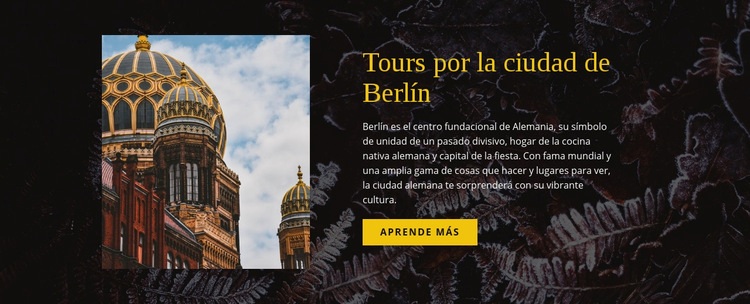 Tours por la ciudad de Berlín Maqueta de sitio web