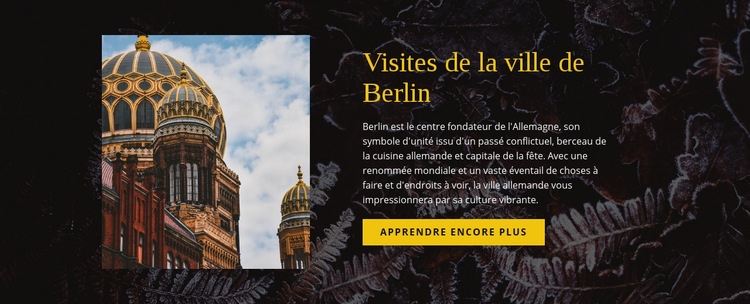 Visites de la ville de Berlin Maquette de site Web