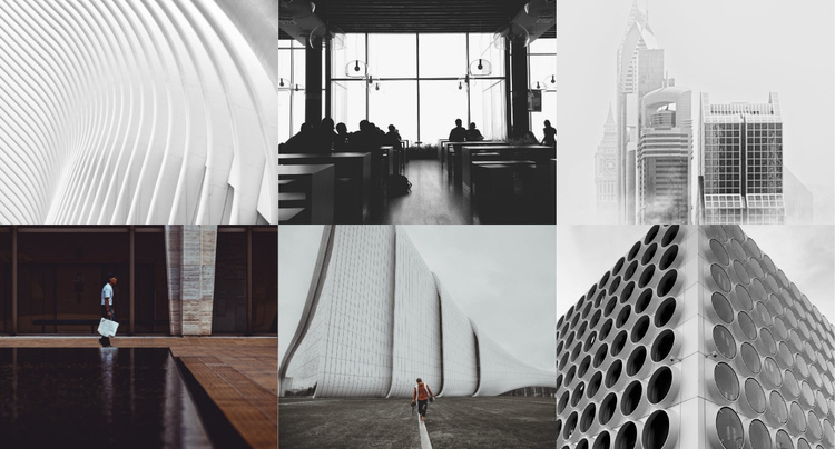 Gallery with architecture photo One Page Template