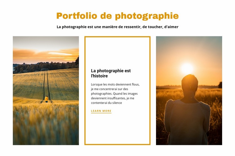 Portfolio de photographie Créateur de site Web HTML