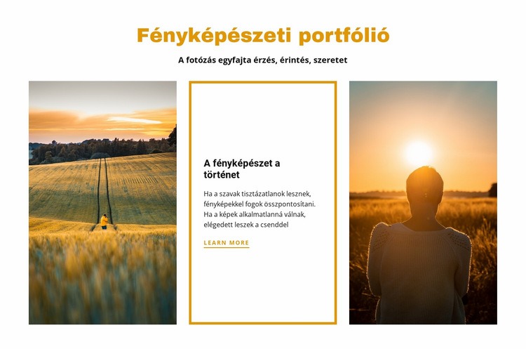 Fényképészeti portfólió Weboldal tervezés