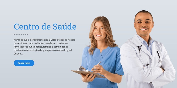 Cuidados de saúde Maquete do site