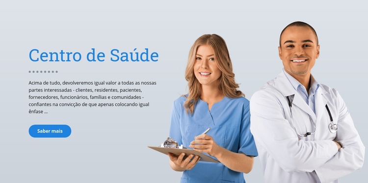 Cuidados de saúde Landing Page