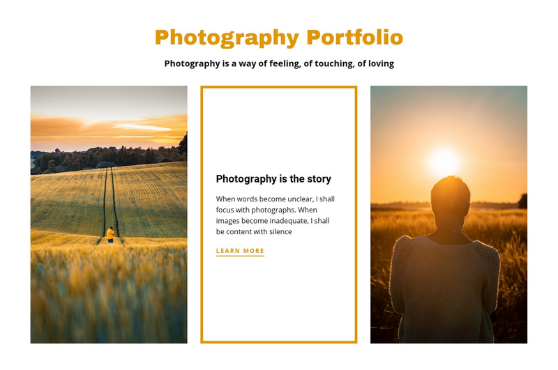Photography portfolio Web Page Design