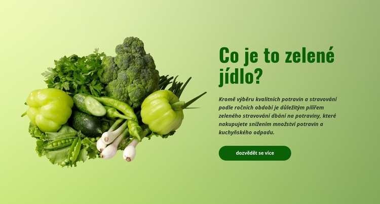 Organické zelené jídlo Šablona webové stránky