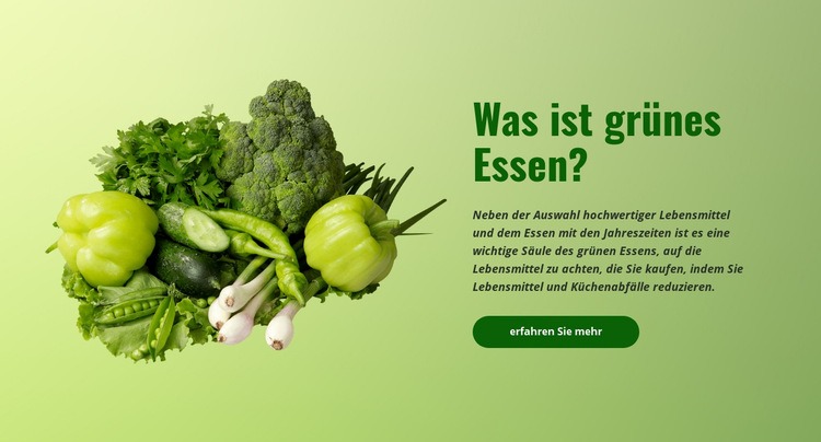 Bio grünes Essen Eine Seitenvorlage