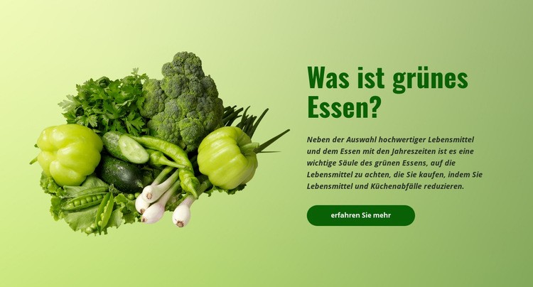 Bio grünes Essen Website-Modell