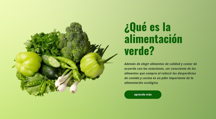 Alimentación ecológica verde Plantillas de creación de sitios web