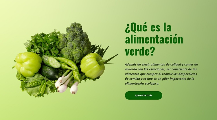 Alimentación ecológica verde Plantilla HTML