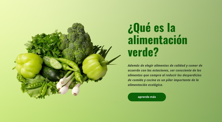 Alimentación ecológica verde Plantilla Joomla