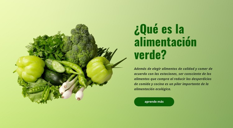 Alimentación ecológica verde Plantilla