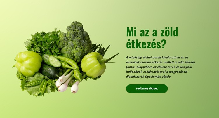 Organikus zöld étkezés HTML Sablon