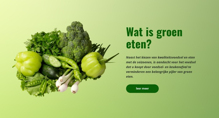 Biologisch groen eten HTML-sjabloon