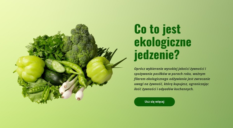 Ekologiczne zielone jedzenie Motyw WordPress