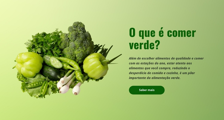 Alimentação Verde Orgânica Construtor de sites HTML
