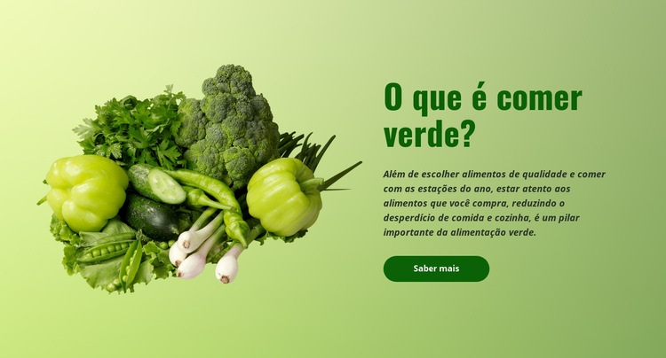 Alimentação Verde Orgânica Modelo de uma página