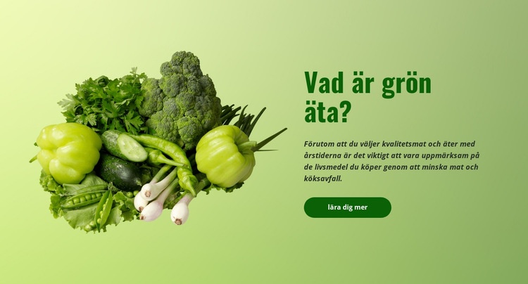 Ekologiskt grönt ätande CSS -mall
