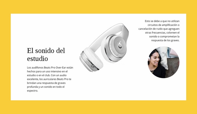 Auriculares inalámbricos de estudio Creador de sitios web HTML