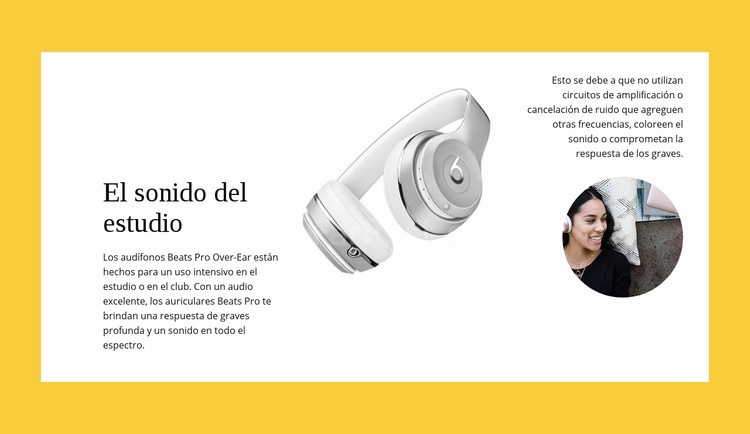 Auriculares inalámbricos de estudio Maqueta de sitio web