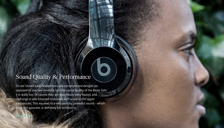 Musical wireless headphones Homepage Design