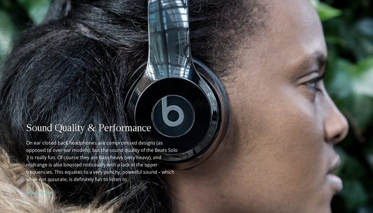 Musical wireless headphones HTML5 Template