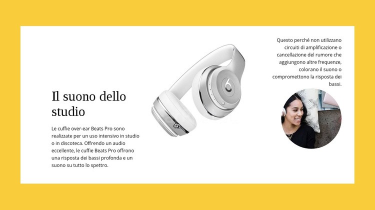 Cuffie wireless da studio Progettazione di siti web