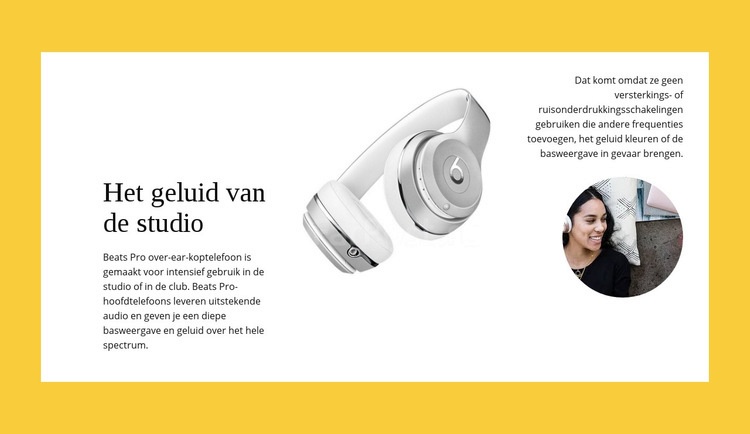 Studio draadloze koptelefoon Website mockup