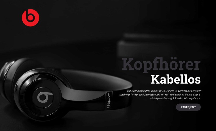 Echte kabellose Kopfhörer HTML Website Builder