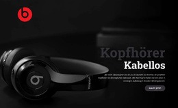 Echte Kabellose Kopfhörer - Ultimatives Website-Design