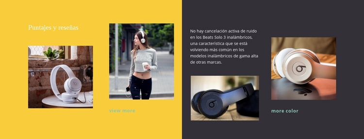 Auriculares para estudiantes Maqueta de sitio web