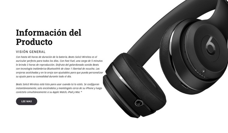 Auriculares para escuchar música Maqueta de sitio web