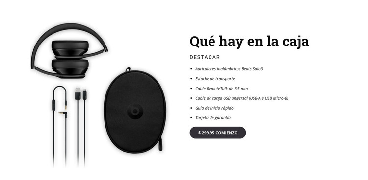 Beats auriculares inalámbricos Plantilla HTML