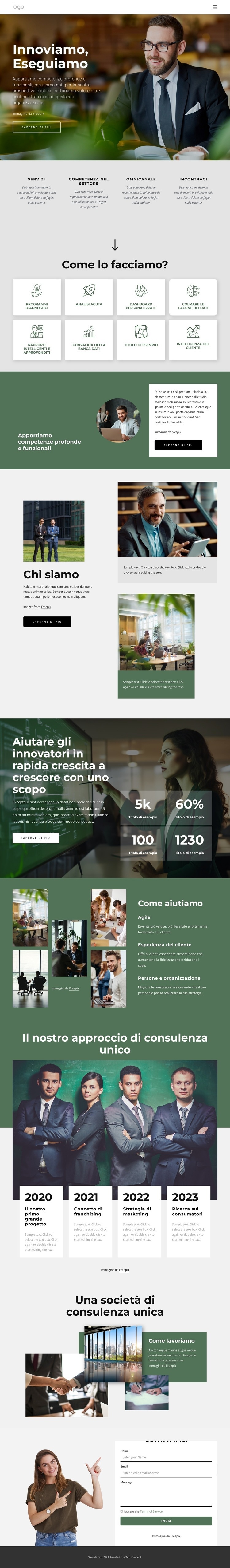 Siamo una società di consulenza globale Mockup del sito web