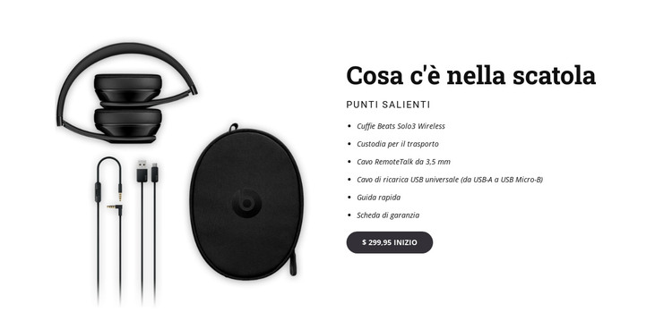 Batte le cuffie wireless Modello HTML