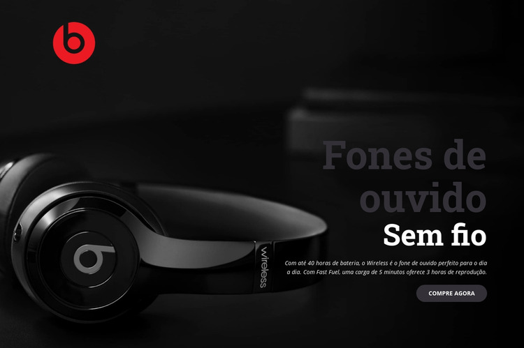 Fones de ouvido sem fio verdadeiros Template Joomla