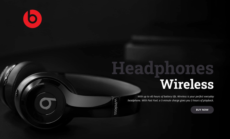 True wireless headphones Web Page Design