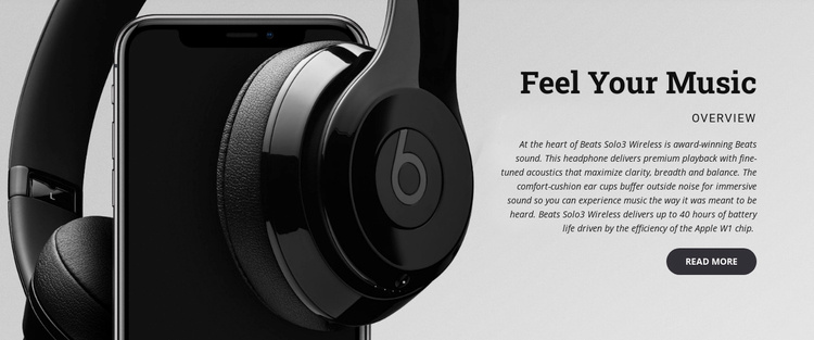 Feel your music  Landing Page