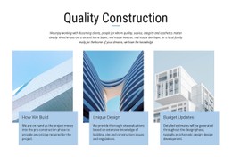 Construction Projects Landing Page