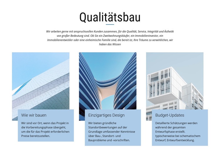 Bauprojekte Website Builder-Vorlagen