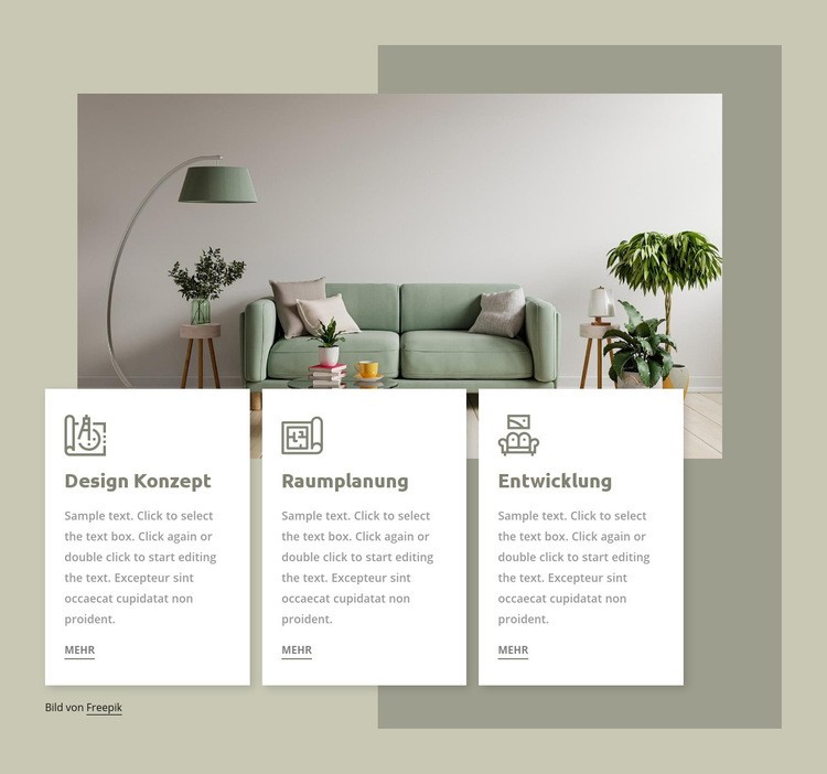 Dienstleistungen des Innenstudios Website design