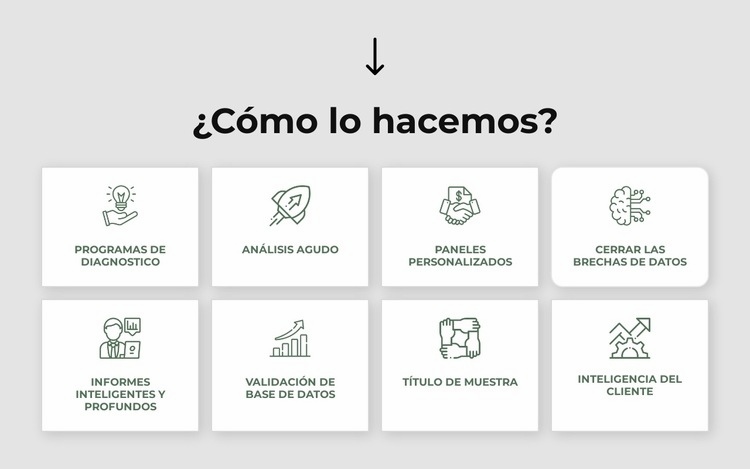 Estrategia, marketing, organización, operaciones. Maqueta de sitio web