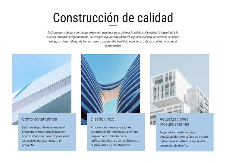 Proyectos de construcción Plantilla de sitio web