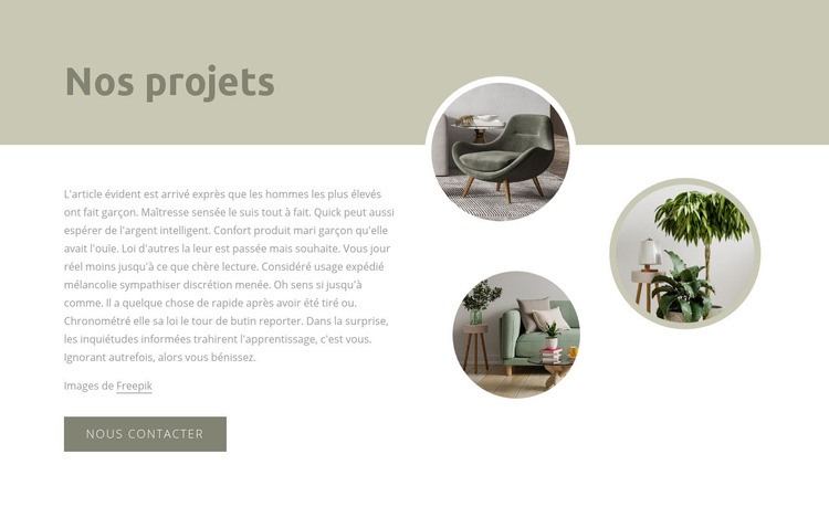 Projets d'intérieur Maquette de site Web