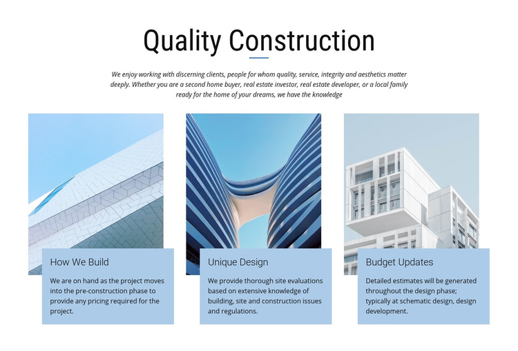 Construction projects Homepage Design