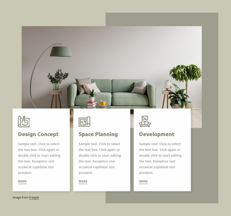 Interior studio services Homepage Design