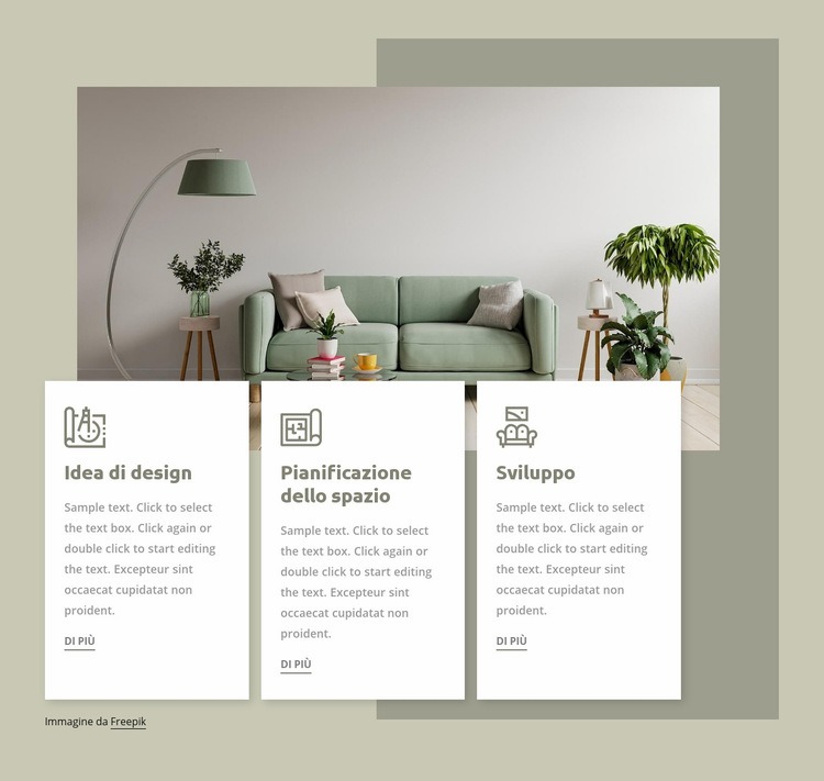 Servizi di studio d'interni Mockup del sito web