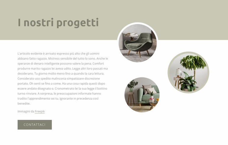 Progetti di interni Mockup del sito web